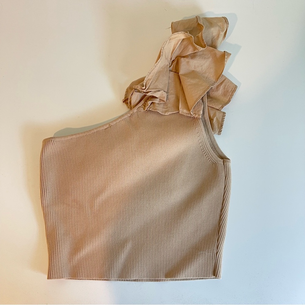 DO+BE Beige Ruffle Accent Top - Picture 4 of 5